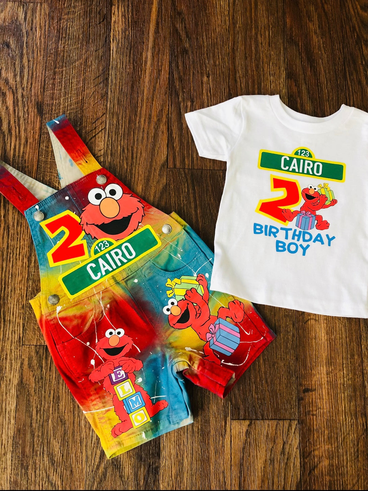 Overalls 1st Birthday Shirt Boy Sesame Street 12-18 Elmo Romper