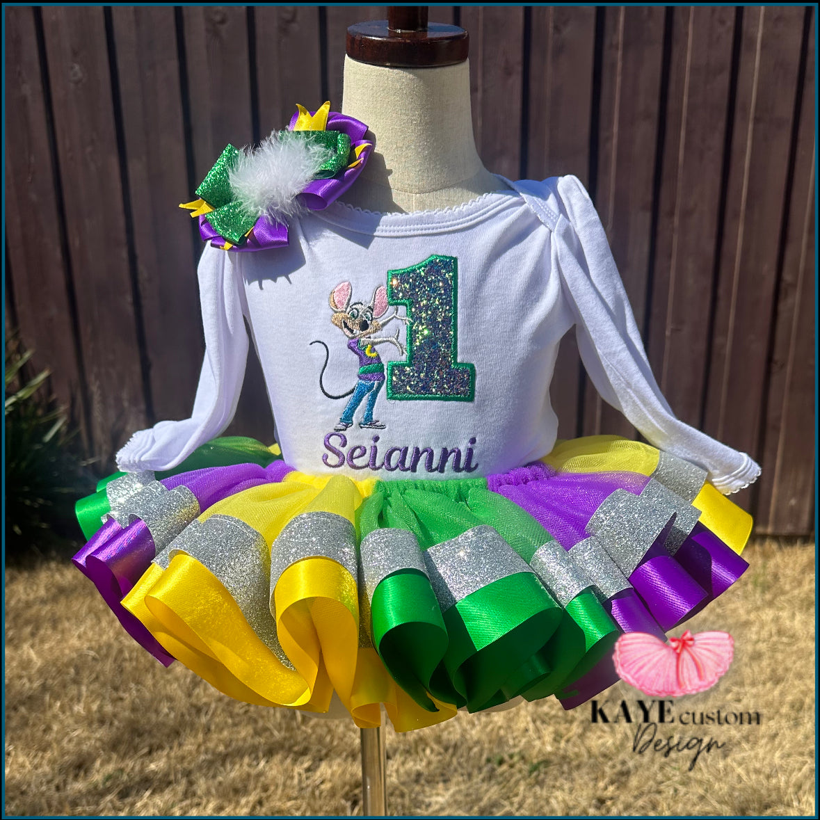 Kids and Toddler Tutu Birthday Outfit - chuck e cheese Tutu set 12/18 month Kids and Toddler Tutu Birthday Outfit - chuck e cheese Tutu set 12/18 month