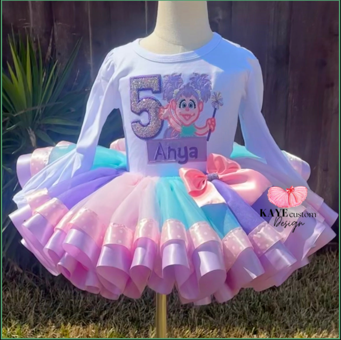Abby Cadabby Girl Birthday Outfit Lavender Pink | Abby Cadabby Tutu Set Blue | Street Friends Party Dress Kaye Custom Design