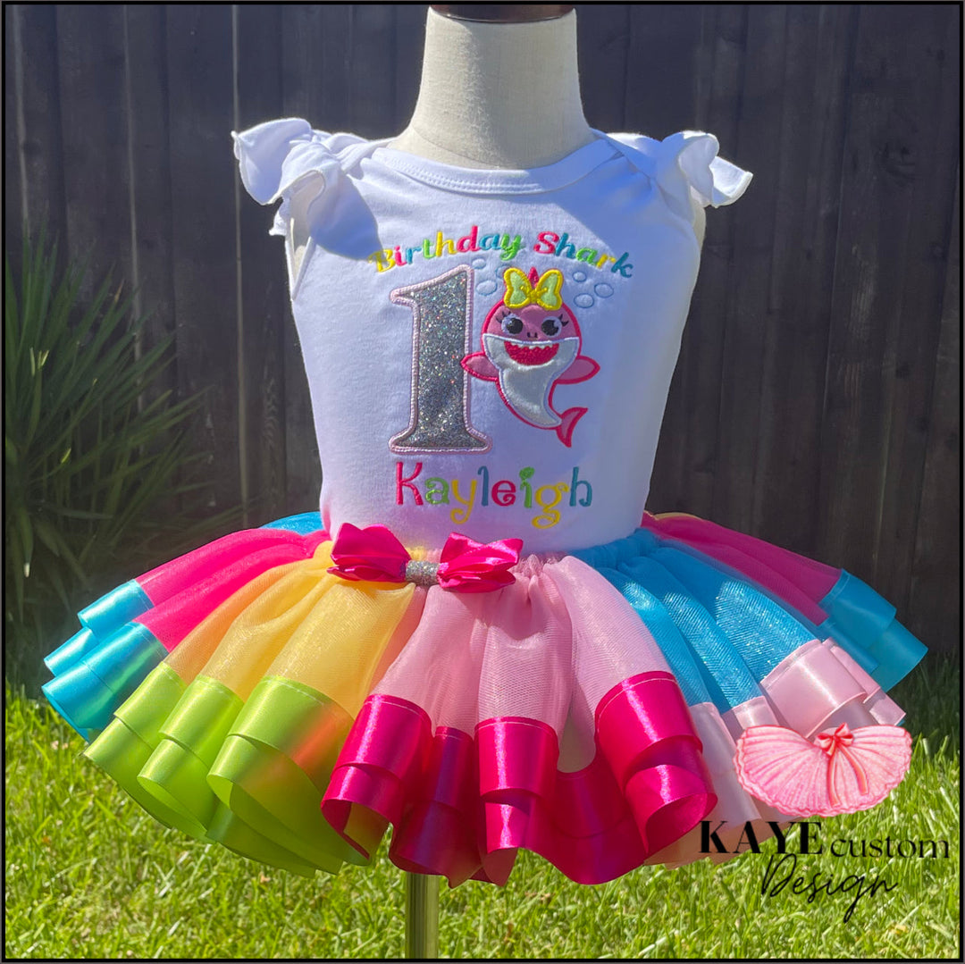 Baby Shark Tutu Set Baby Shark Outfit Rainbow Baby Shark Dress for Girls