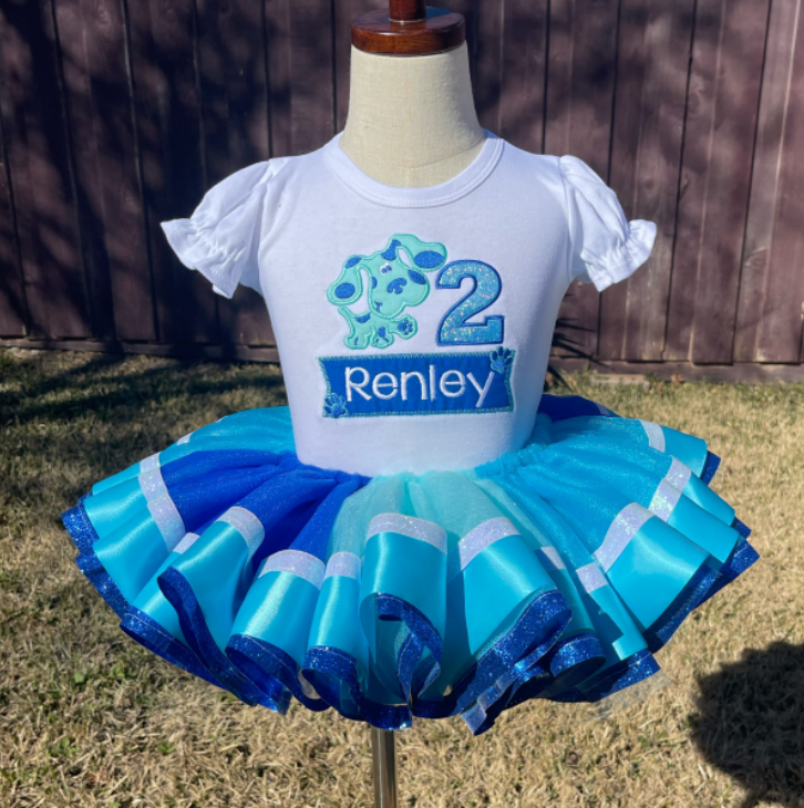 Blues Clues Birthday Tutu Set, Baby Girl Birthday Outfit Dallas NY 4T Blues Clues Birthday Tutu Set, Baby Girl Birthday Outfit Dallas NY 4T