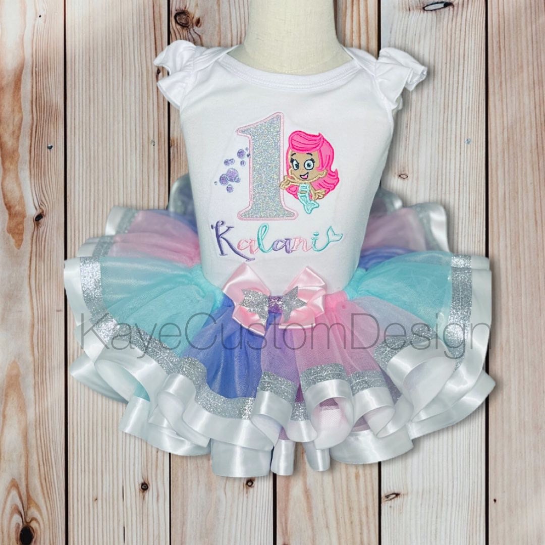 Bubble Guppies Custom Birthday Tutu Set Molly | Bubble Guppies Pastel Outfit | Bubble Guppies Dress Kaye Custom Design