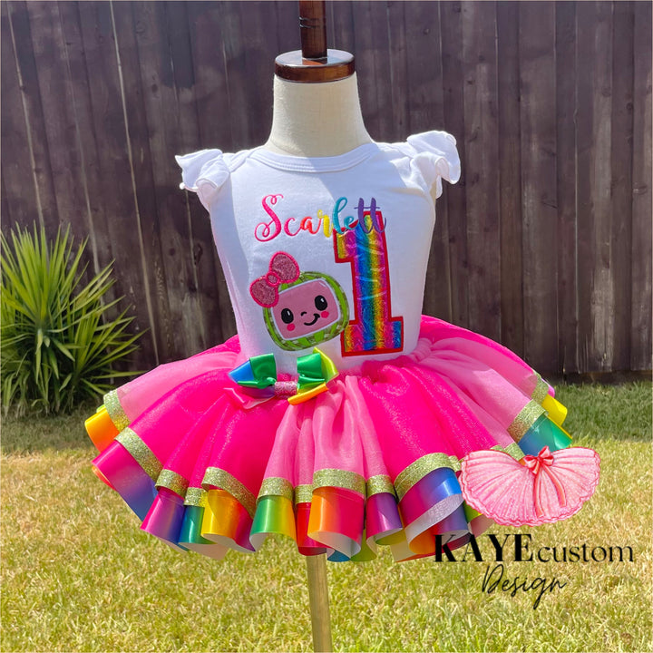 CoComelon Birthday Tutu Set | Cocomelon Outfit | Cocomelon Dress CoComelon Birthday Tutu Set | Cocomelon Outfit | Cocomelon Dress