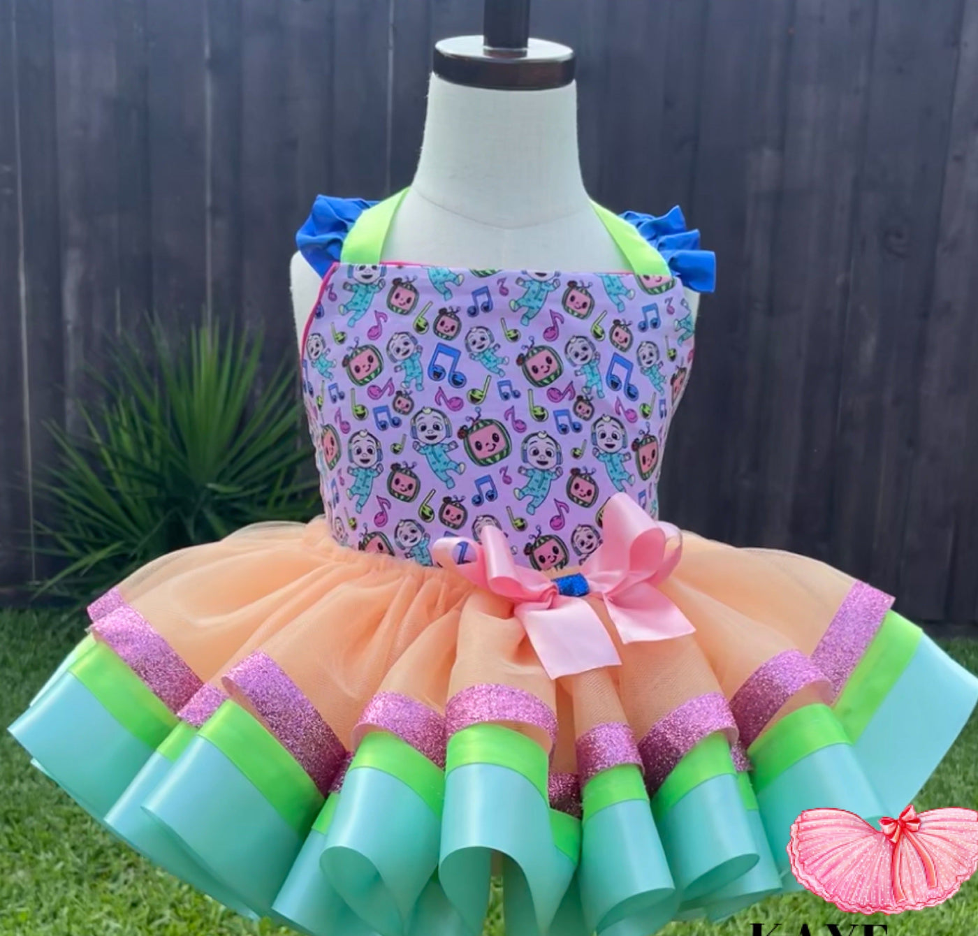 CoComelon Custom Birthday Outfit | Cocomelon Tutu Set | Cocomelon Dress Kaye Custom Design