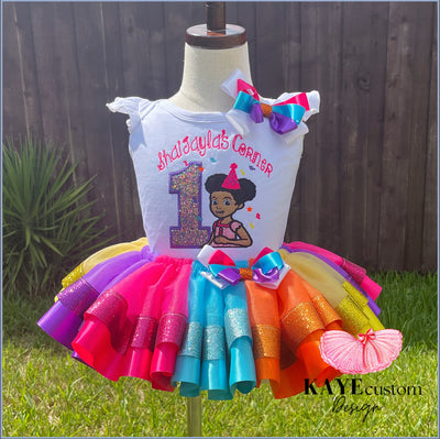 Gracie’s Corner Custom Birthday Tutu Outfit | Rainbow Tutu Set for Girl Kaye Custom Design