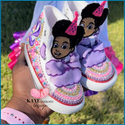 Gracie’s Corner Shoes | Pink Bling Rhinestone Shoes Kaye Custom Design