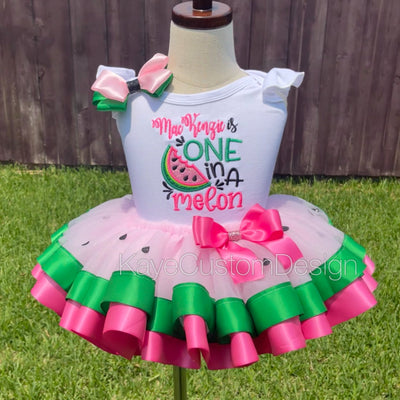 One In A Melon Custom Birthday Outfit with Embroidery Shirt Kaye Custom Design