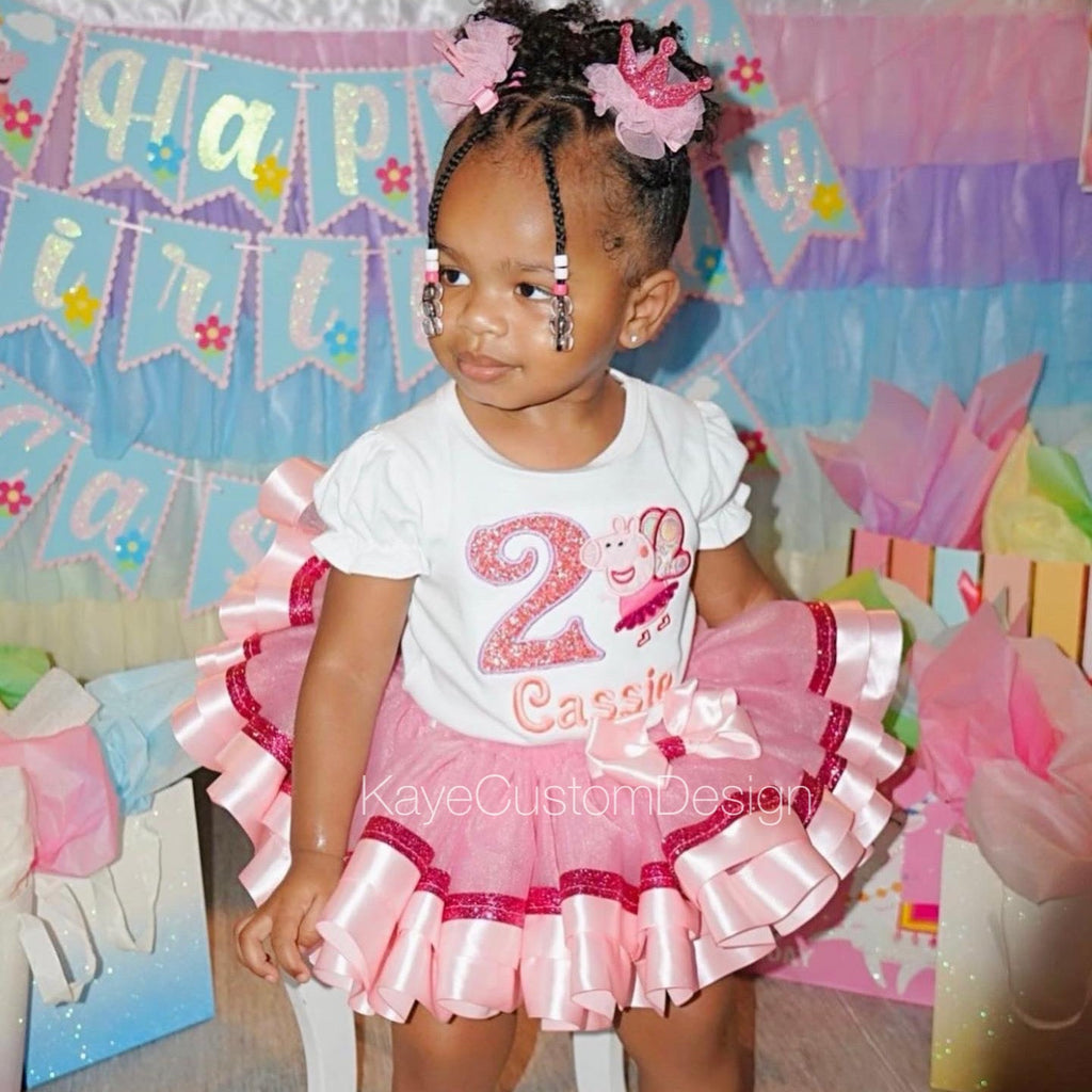 Peppa Pig Birthday Birthday Outfit, Baby Girl Birthday TUTU Set Dallas 6/12mo TUTU & SHIRT