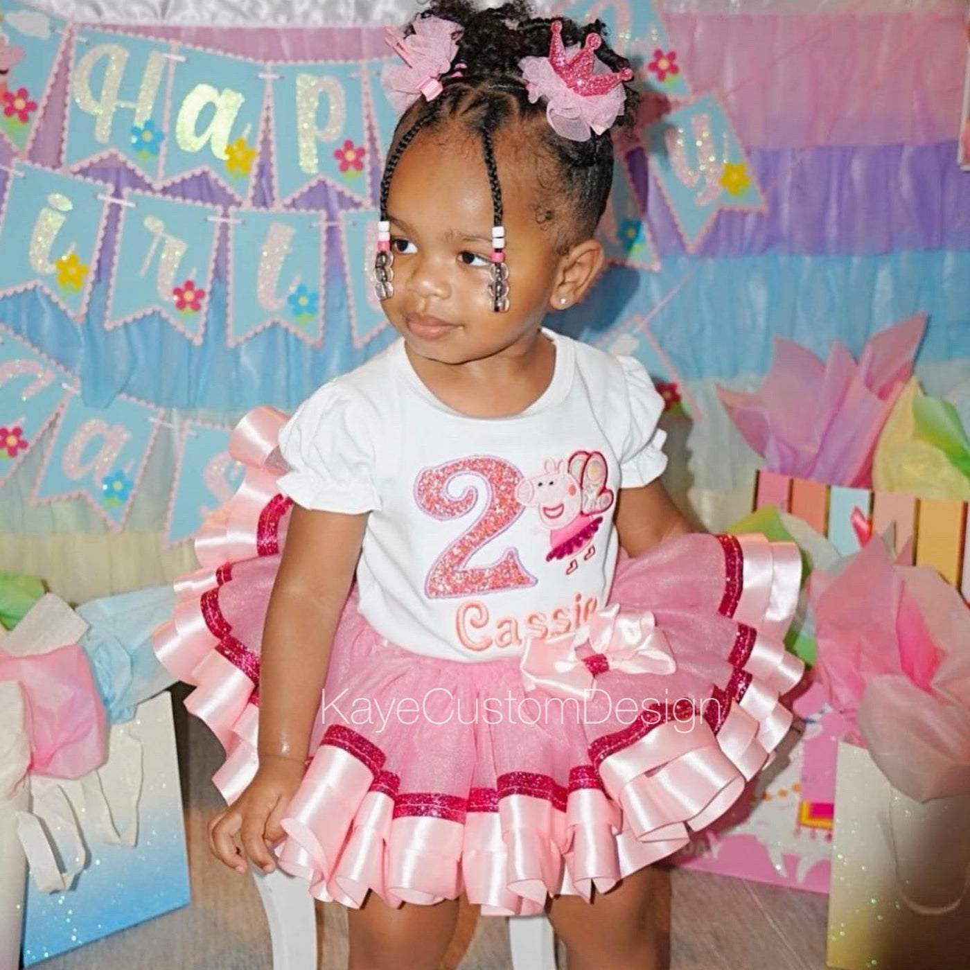 Peppa Pig Birthday Birthday Outfit, Baby Girl Birthday Tutu Set