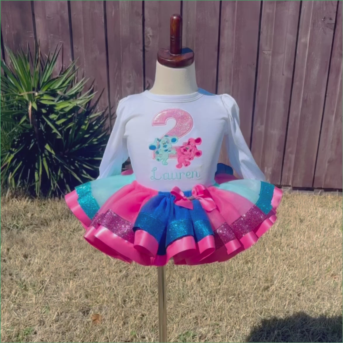 Blues Clues Girl Birthday Outfit Pink Blue  |Blues Clues Tutu Set Pink | Blues Clues Party Dress