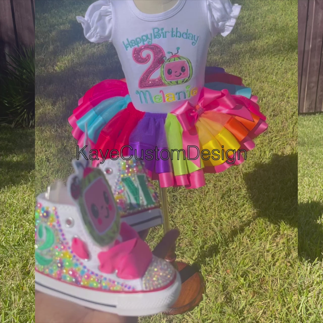 Custom CoComelon Kids Shoes | Pink Bling Rhinestone Shoes