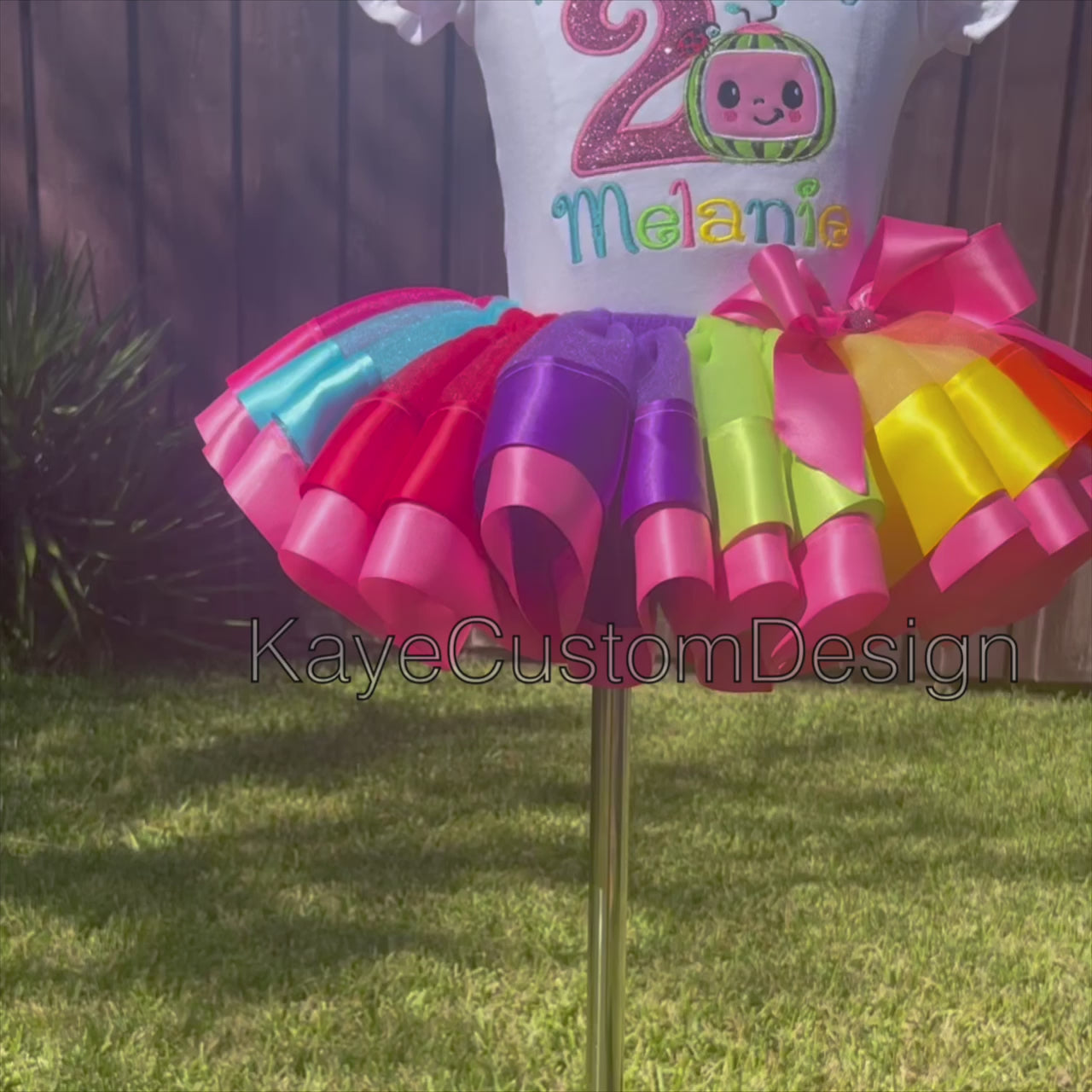 Cocomelon Custom Tutu Set Birthday Tutu Outfit | Rainbow Tutu Set for Girl