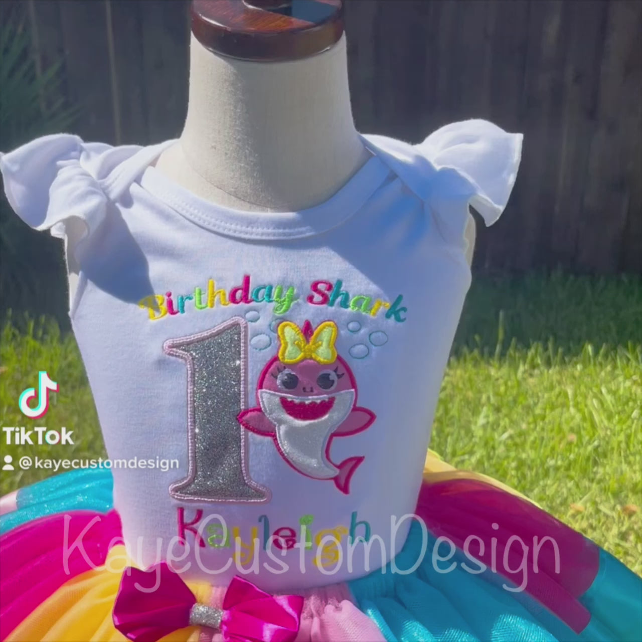 Baby Shark Tutu Set | Baby Shark Outfit Rainbow | Baby Shark Dress for Girls