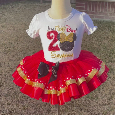 Minnie Mouse Birthday Outfit | Red Polka Dot | Minnie Party Tutu Set